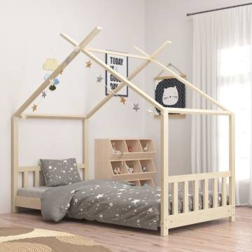 Kids Bed Frame Solid Pine Wood 80x160 cm