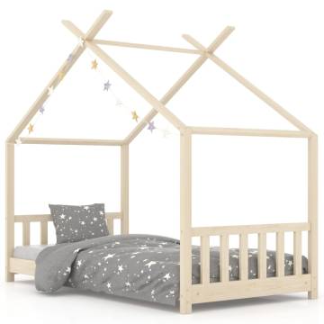 Kids Bed Frame Solid Pine Wood 80x160 cm