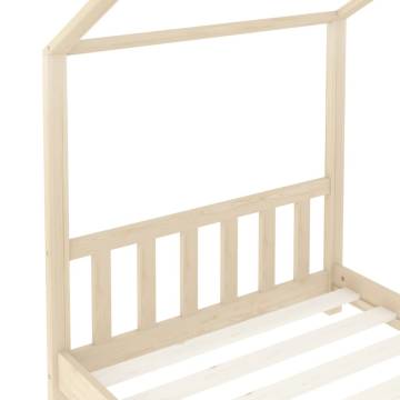 Kids Bed Frame Solid Pine Wood 80x160 cm