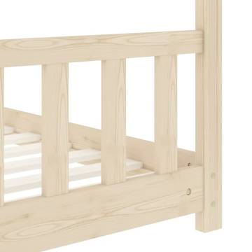 Kids Bed Frame Solid Pine Wood 80x160 cm