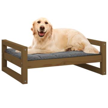 Dog Bed Honey Brown 75.5x55.5x28 cm Solid Pine Wood