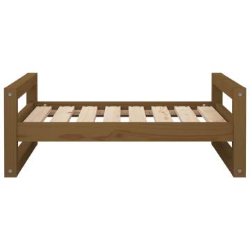 Dog Bed Honey Brown 75.5x55.5x28 cm Solid Pine Wood