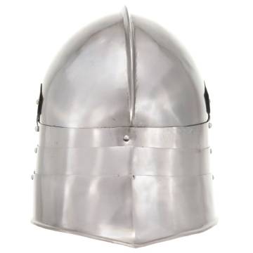 Medieval Knight Helmet Antique Replica LARP Silver Steel