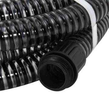 Suction Hose with Brass Connectors Black 1.1" 7 m PVC