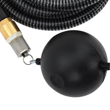 Suction Hose with Brass Connectors Black 1.1" 7 m PVC