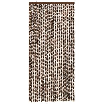 Insect Curtain Brown and White 90x220 cm Chenille