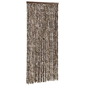 Insect Curtain Brown and White 90x220 cm Chenille