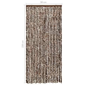 Insect Curtain Brown and White 90x220 cm Chenille