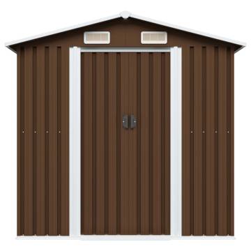 Garden Storage Shed Brown 204x132x186 cm Steel