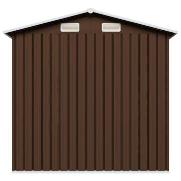 Garden Storage Shed Brown 204x132x186 cm Steel