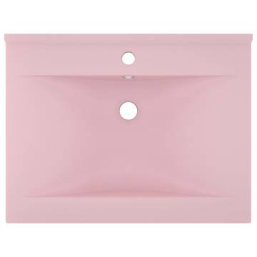 Luxury Basin with Faucet Hole Matt Pink 60x46 cm Ceramic