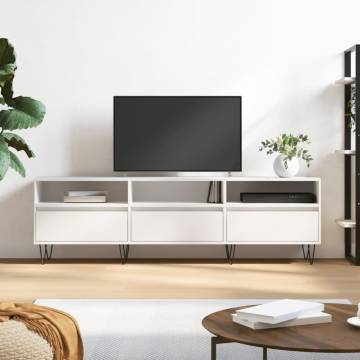 TV Cabinet White 150x30x44.5 cm Engineered Wood