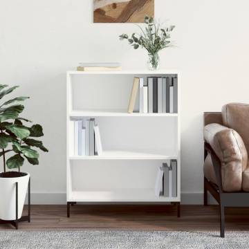 Bookcase White 69.5x32.5x90 cm Engineered Wood