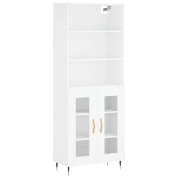 Highboard White 69.5x34x180 cm Engineered Wood