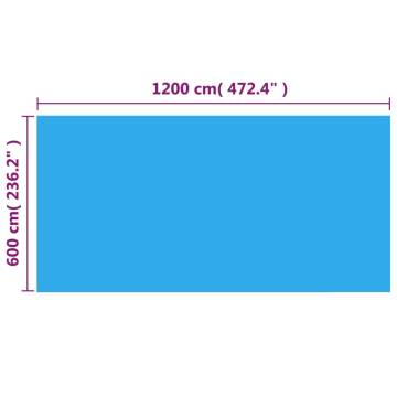 Rectangular Pool Cover 1200x600 cm PE Blue