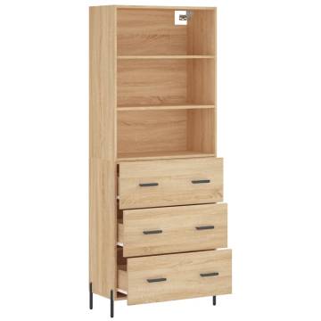 Highboard Sonoma Oak 69.5x34x180 cm Engineered Wood