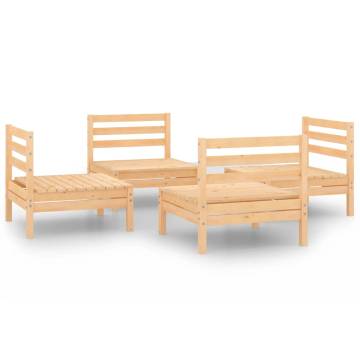 4 Piece Garden Lounge Set Solid Pinewood