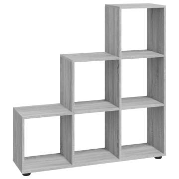 Staircase Bookcase Grey Sonoma 107 cm Engineered Wood