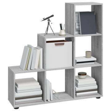 Staircase Bookcase Grey Sonoma 107 cm Engineered Wood