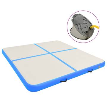 Inflatable Gymnastics Mat with Pump 200x200x10 cm PVC Blue