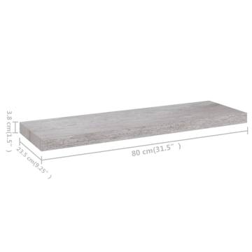 Floating Wall Shelves 4 pcs Concrete Grey 80x23.5x3.8 cm MDF