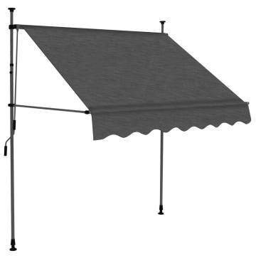 Manual Retractable Awning with LED 200 cm Anthracite