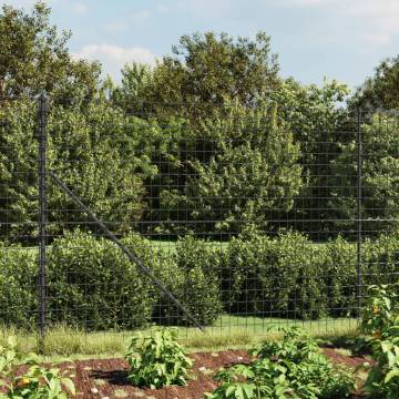 Wire Mesh Fence with Flange Anthracite 1.4x25 m