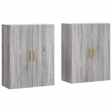 Wall Mounted Cabinets 2 pcs Grey Sonoma 69.5x34x90 cm