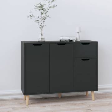 Sideboard High Gloss Black 90x30x72 cm Engineered Wood