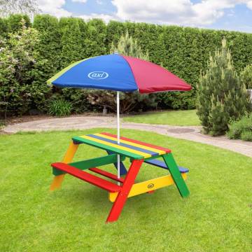 AXI Children Picnic Table Nick with Umbrella Rainbow