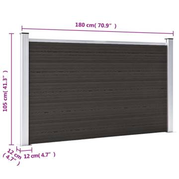 Fence Panel WPC 180x105 cm Black