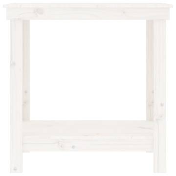 Work Bench White 80x50x80 cm Solid Wood Pine