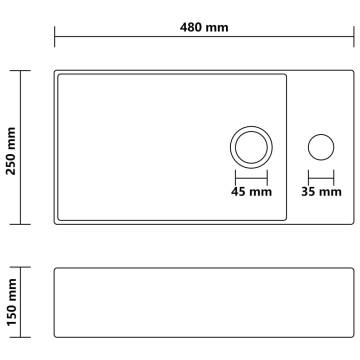 Bathroom Sink with Overflow Ceramic Dark Brown