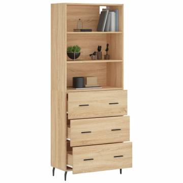 Highboard Sonoma Oak 69.5x34x180 cm Engineered Wood