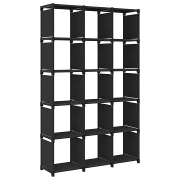 15-Cube Display Shelf Black 103x30x175.5 cm Fabric