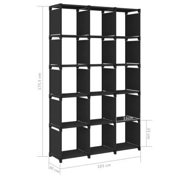 15-Cube Display Shelf Black 103x30x175.5 cm Fabric