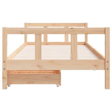 Kids Bed Frame with Drawers 90x200 cm Solid Wood Pine