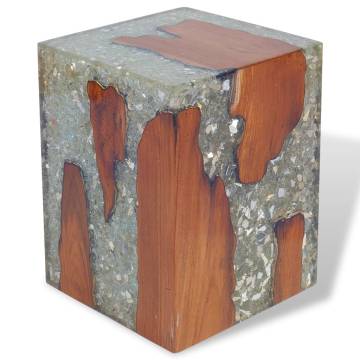 Stool Solid Teak Wood and Resin