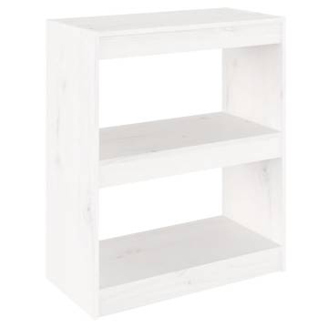 Book Cabinet/Room Divider White 60x30x71.5 cm Solid Wood Pine