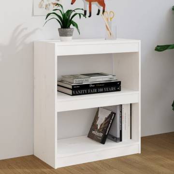 Book Cabinet/Room Divider White 60x30x71.5 cm Solid Wood Pine