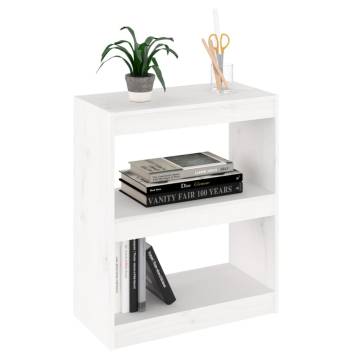 Book Cabinet/Room Divider White 60x30x71.5 cm Solid Wood Pine