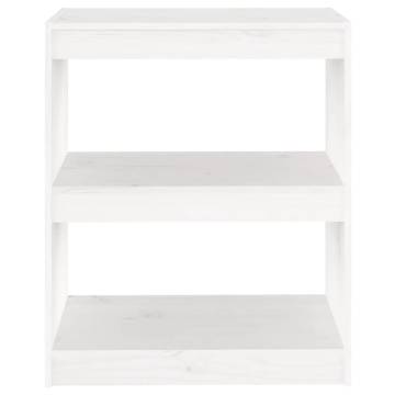 Book Cabinet/Room Divider White 60x30x71.5 cm Solid Wood Pine