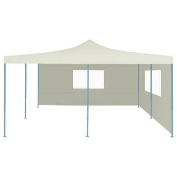 Folding Gazebo with 2 Sidewalls 5x5 m Cream