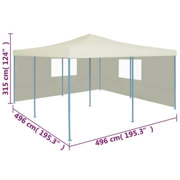 Folding Gazebo with 2 Sidewalls 5x5 m Cream