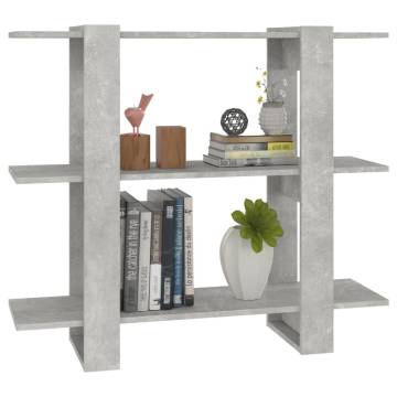 Book Cabinet/Room Divider Concrete Grey 100x30x87 cm