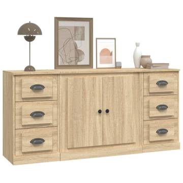 Sideboards 3 pcs Sonoma Oak Engineered Wood