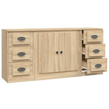 Sideboards 3 pcs Sonoma Oak Engineered Wood