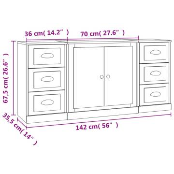 Sideboards 3 pcs Sonoma Oak Engineered Wood