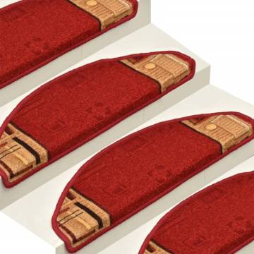 Self-adhesive Stair Mats 15 pcs Red 65x21x4 cm