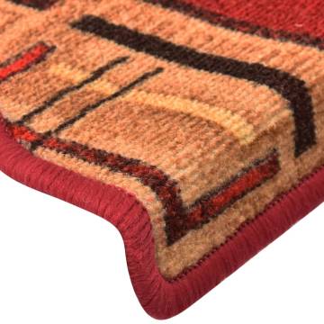 Self-adhesive Stair Mats 15 pcs Red 65x21x4 cm